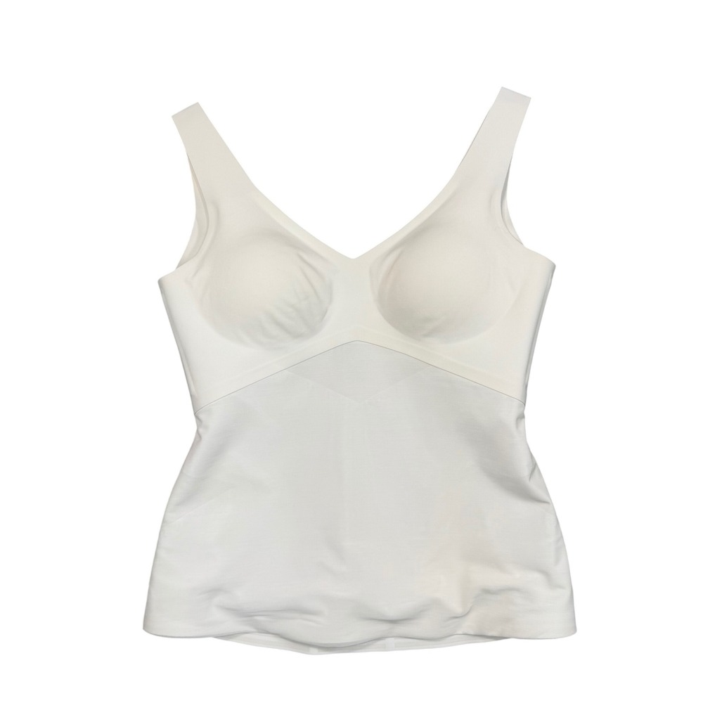 Honeylove LiftWear Cami Women M White V-Neck Built-in Bra Shapewear